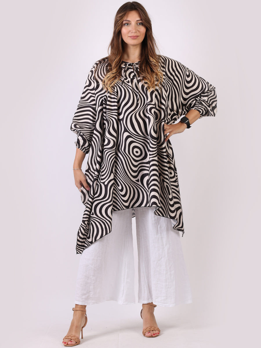 Zebra Print Batwing Oversized Tunic Kaftan 