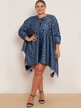 Zebra Print Batwing Oversized Tunic Kaftan 