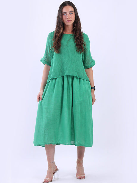 Mesh Net Double Layer Cotton Dress