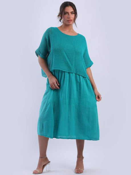 Mesh Net Double Layer Cotton Dress