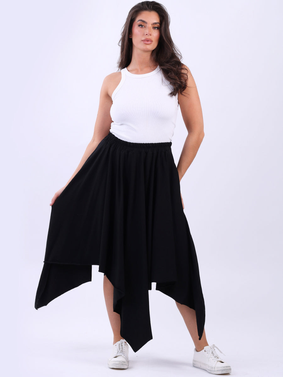 Raw Edge Cotton Skirt