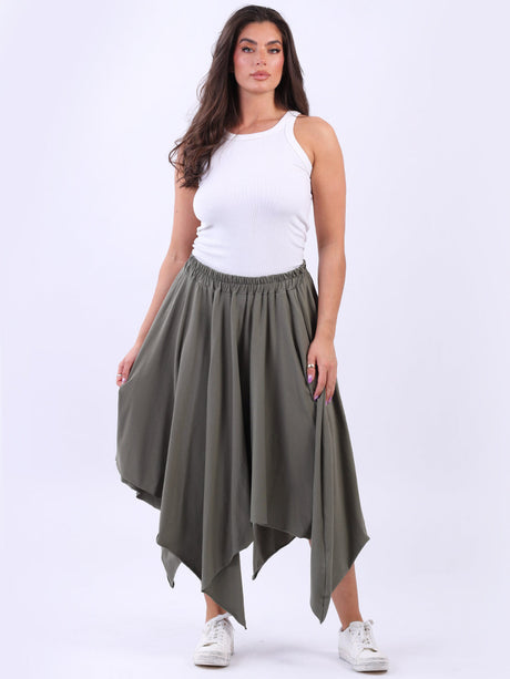 Raw Edge Cotton Skirt