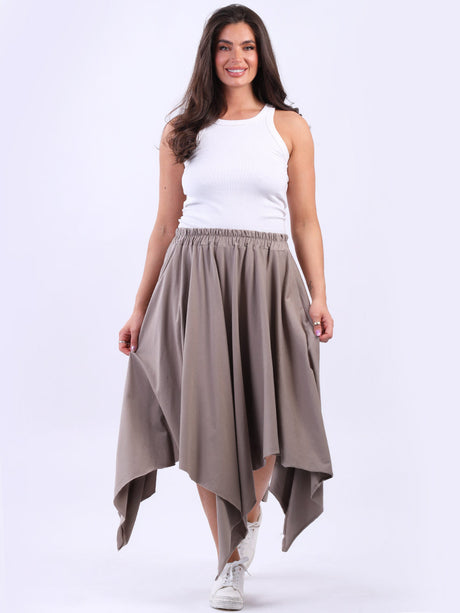 Raw Edge Cotton Skirt