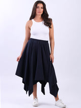 Raw Edge Cotton Skirt