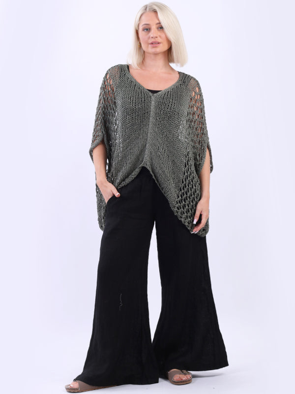 Batwing Crochet Knit Tunic Beach Top