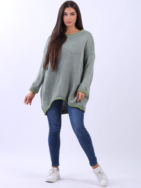 Italian Ladies Lagenlook Woolen Knitted Pullover Jumper