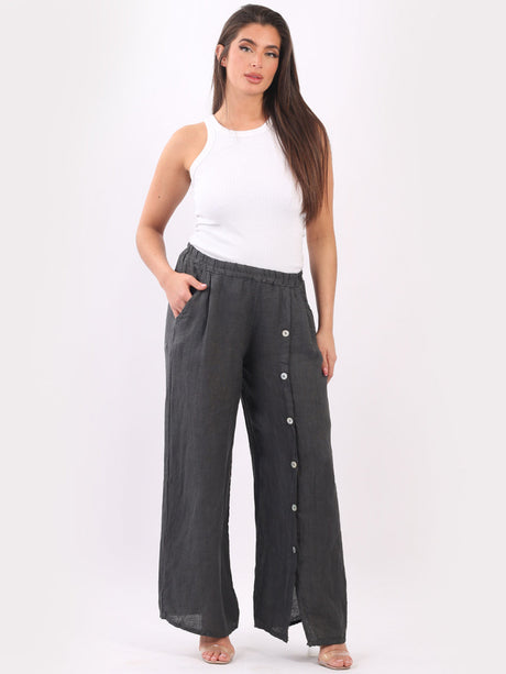 Wide Leg Linen Trouser