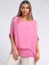 Chunky Twin Sequin Ladies Silk Top