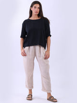 Cotton Solid Crop Boxy Top