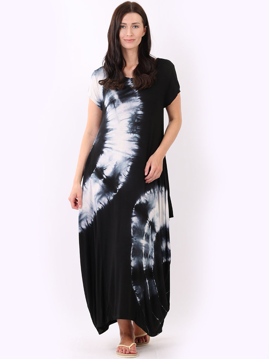 Cotton Tie and Dye Maxi Dress