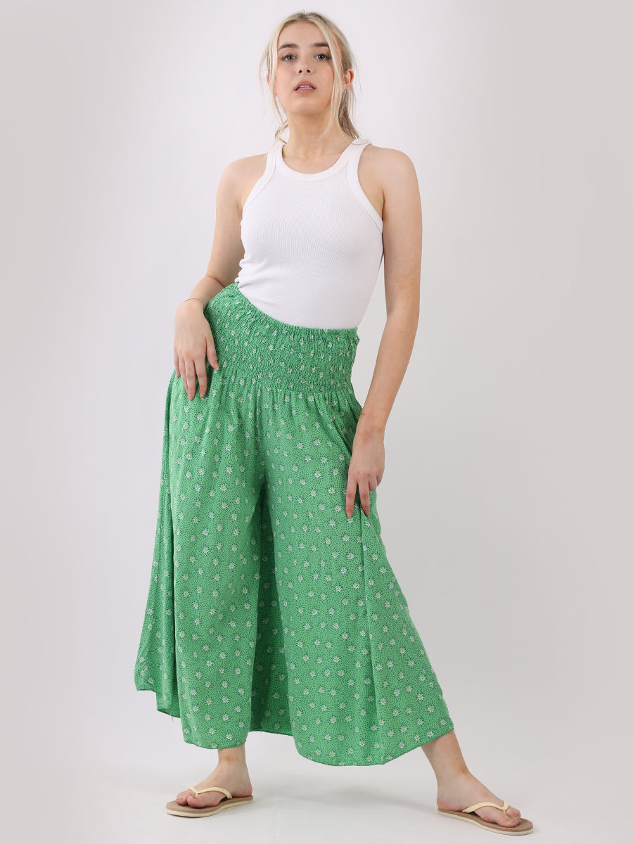Ditsy Floral Shirred Waist Band Palazzo 