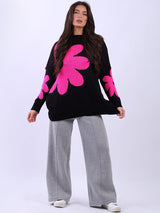 Floral Oversized Wool Knitted Jumper