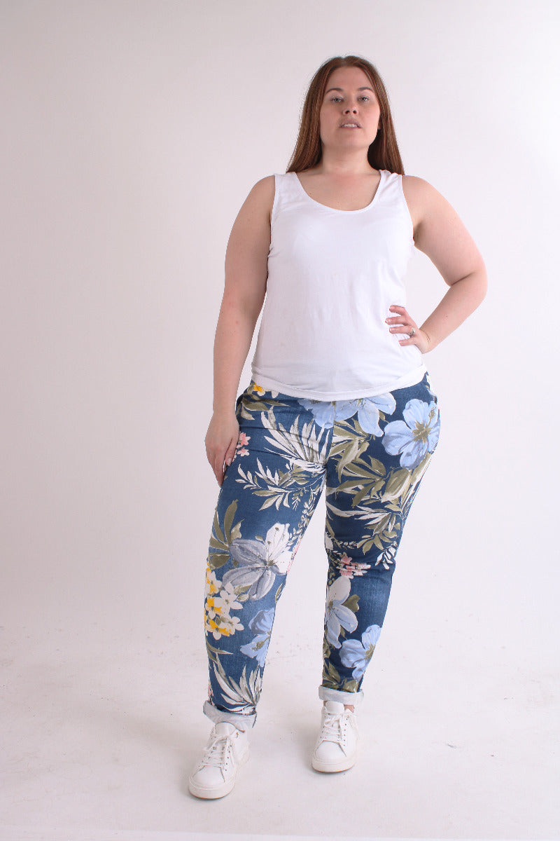 Stylish Floral Print Women Cotton Joggers