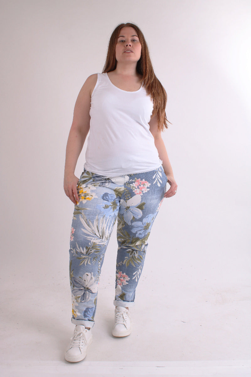 Stylish Floral Print Women Cotton Joggers