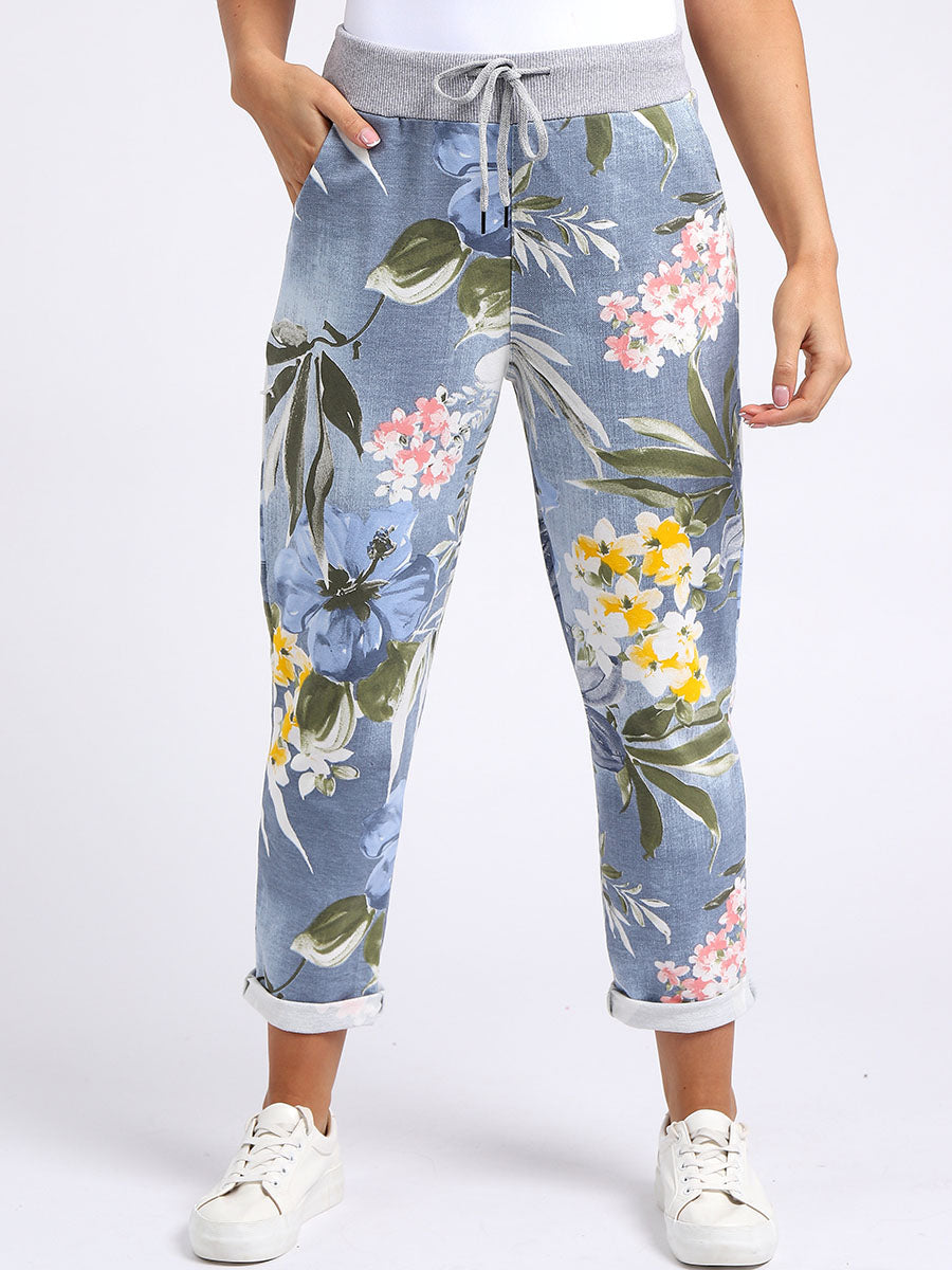 Stylish Floral Print Women Cotton Joggers