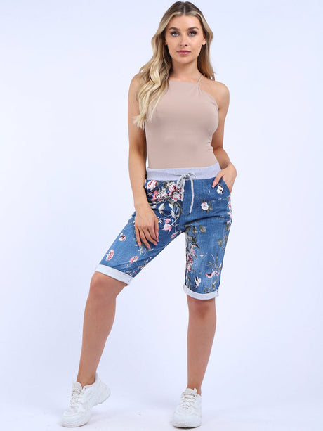 Floral Print Ladies Casual Shorts