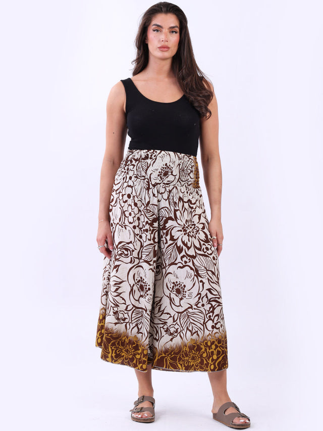 Floral Wide Leg Culottes Pant