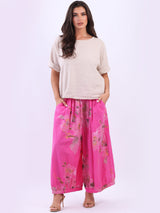 Floral Print Linen Culotte