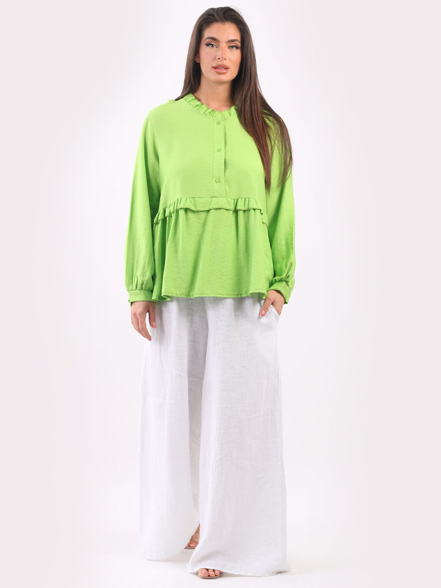 Lime green peplum top store