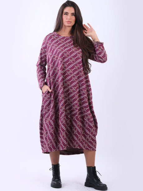 Geometric Print Plus Size Dress