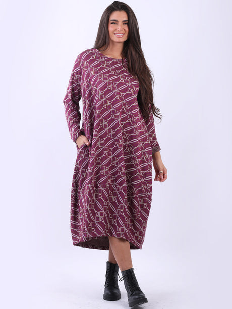 Geometric Print Plus Size Dress