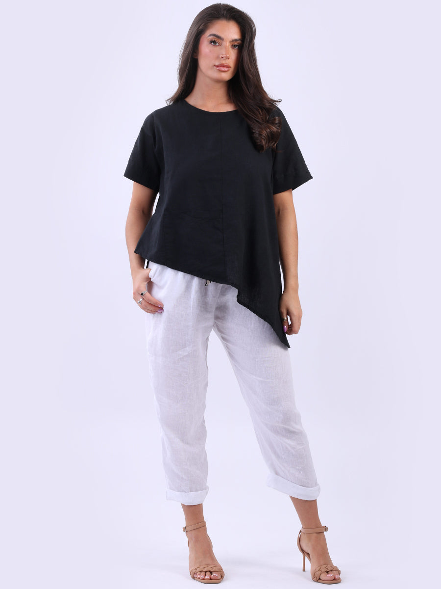 Plain Linen Tunic Top