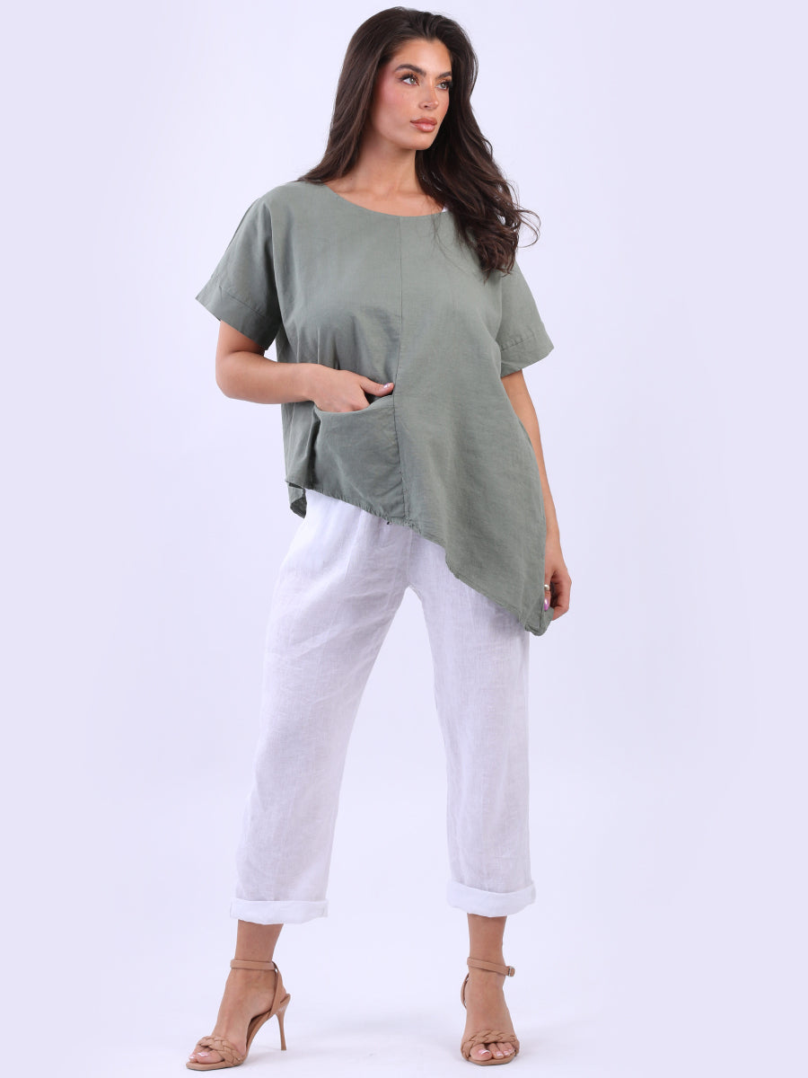 Plain Linen Tunic Top