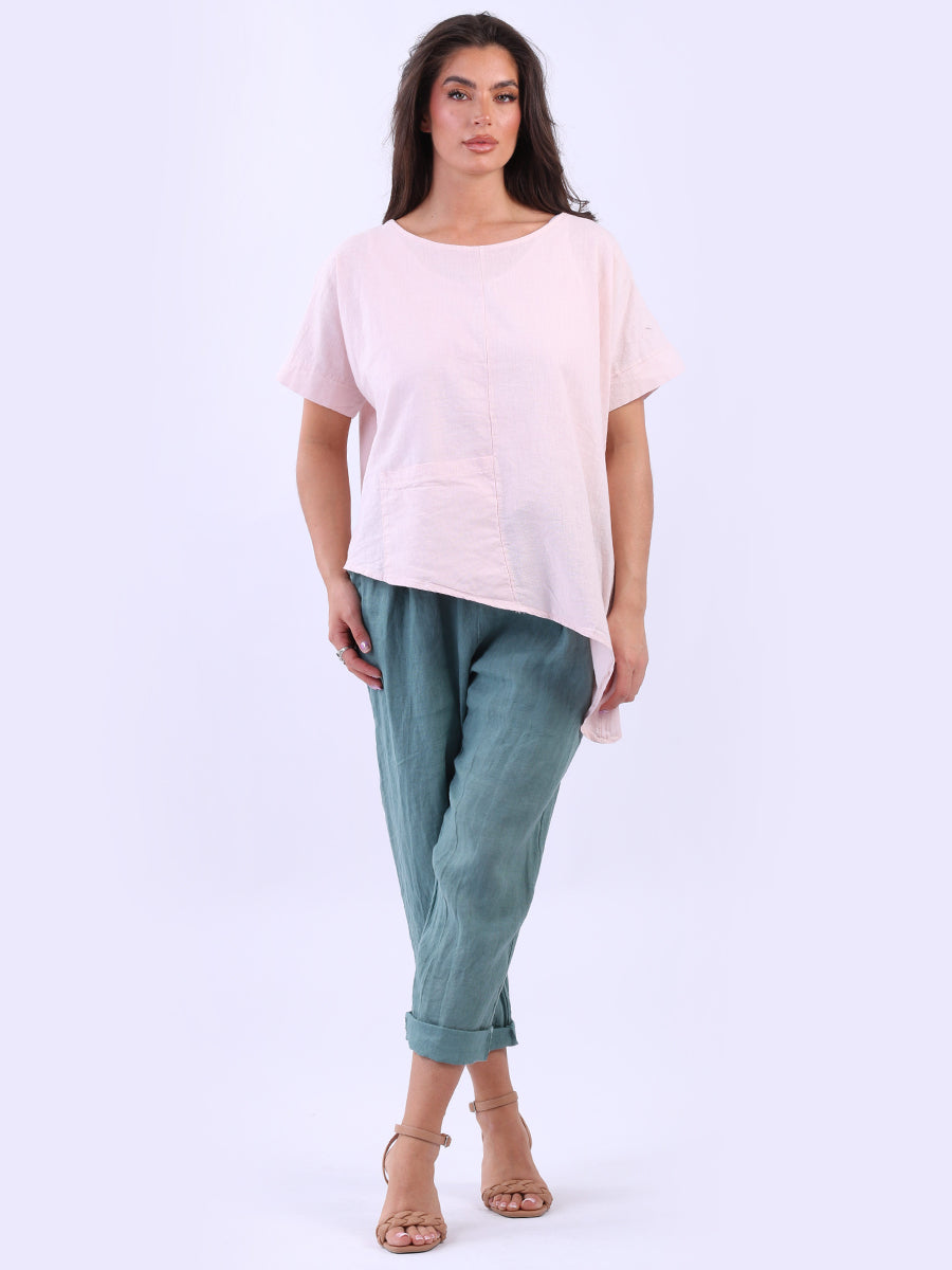 Plain Linen Tunic Top