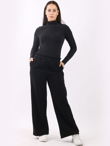 Plain Wide Leg Cotton Trouser