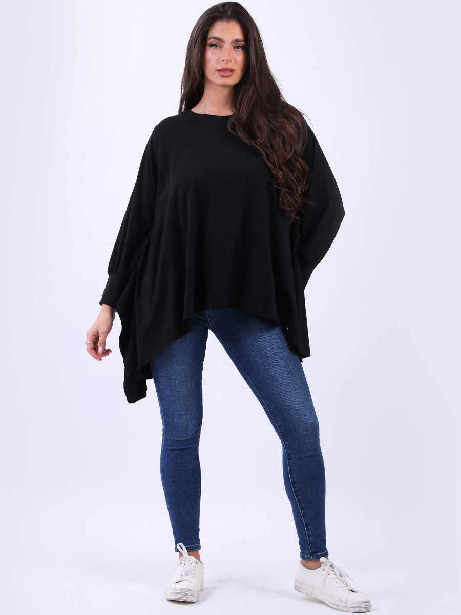 Plus Size Cotton Top Black