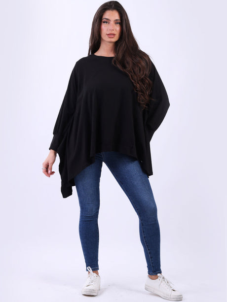 Plus Size Women Plain Cotton Lagenlook Top