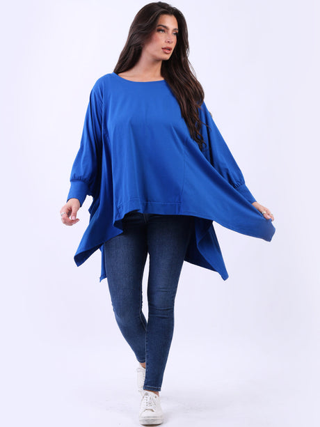 Plus Size Women Plain Cotton Lagenlook Top