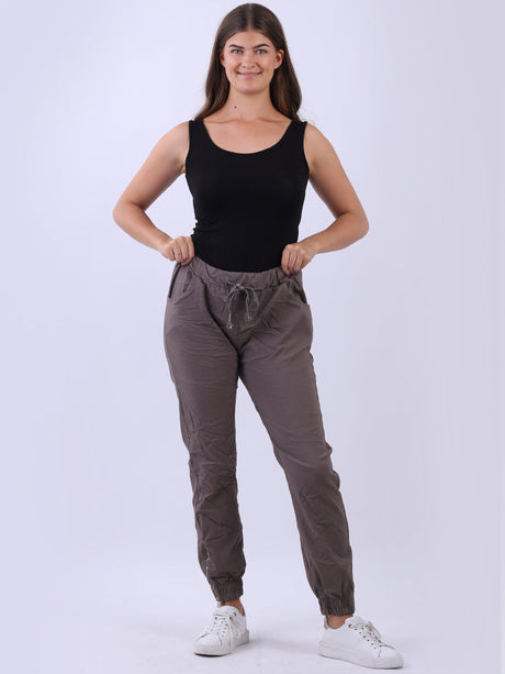 Ladies Plain Casual Magic Pant