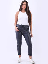 Plus Size Solid Wet Look Magic Pant