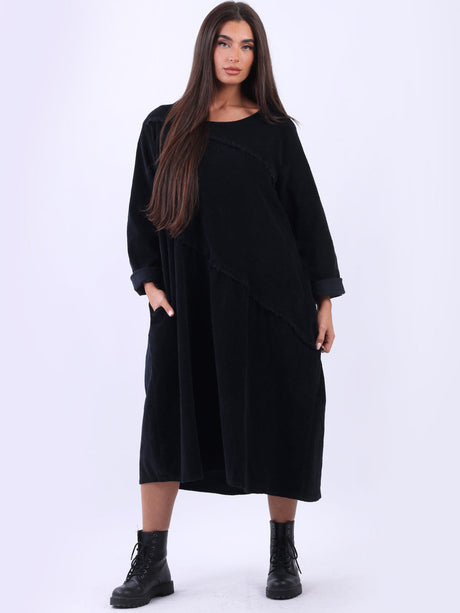 Plus Size Cotton Corduroy Dress