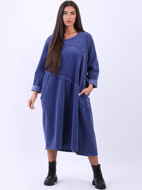 Plus Size Cotton Corduroy Dress