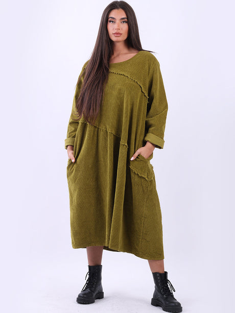 Plus Size Cotton Corduroy Dress