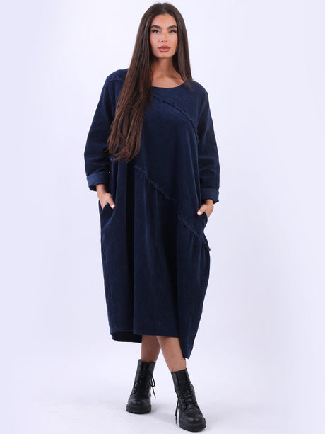 Plus Size Cotton Corduroy Dress