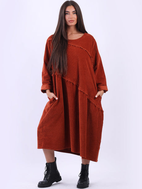 Plus Size Cotton Corduroy Dress