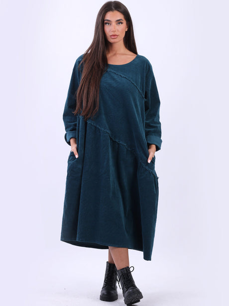 Plus Size Cotton Corduroy Dress