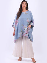 Linen Oversized Floral Top