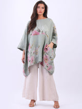 Linen Oversized Floral Top