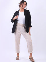 Open Front Linen Jacket