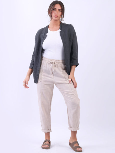 Open Front Linen Jacket