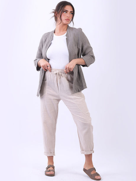 Open Front Linen Jacket