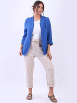 Open Front Linen Jacket