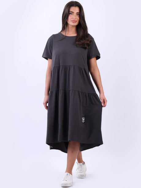 Plus Size Cotton Tiered Swing Dress