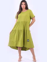 Plus Size Cotton Tiered Swing Dress