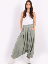 Acid Wash Cotton Harem Pant