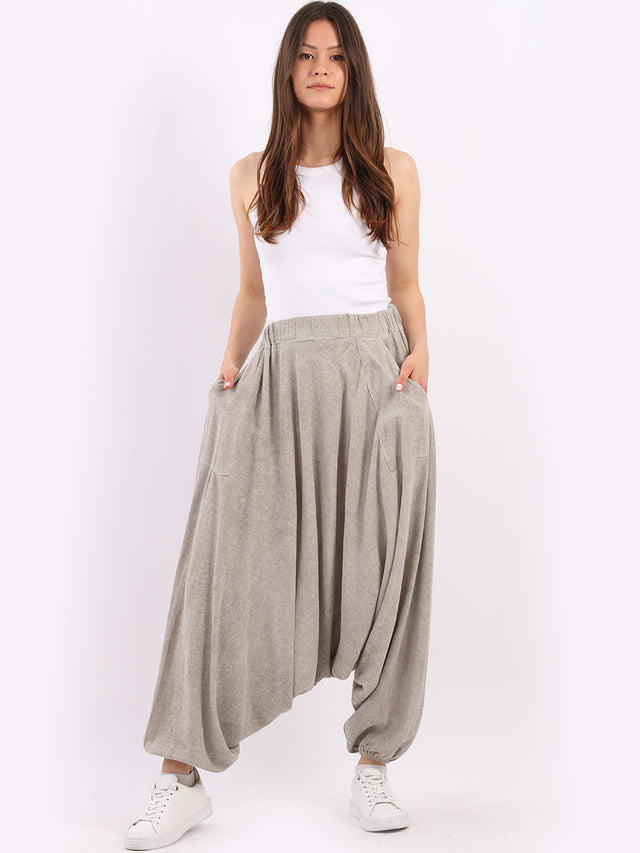 Acid Wash Cotton Harem Pant